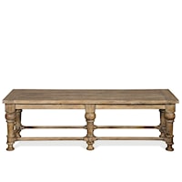 Rustic Dining Bench with Turned Legs