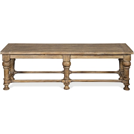 Rustic Dining Bench with Turned Legs