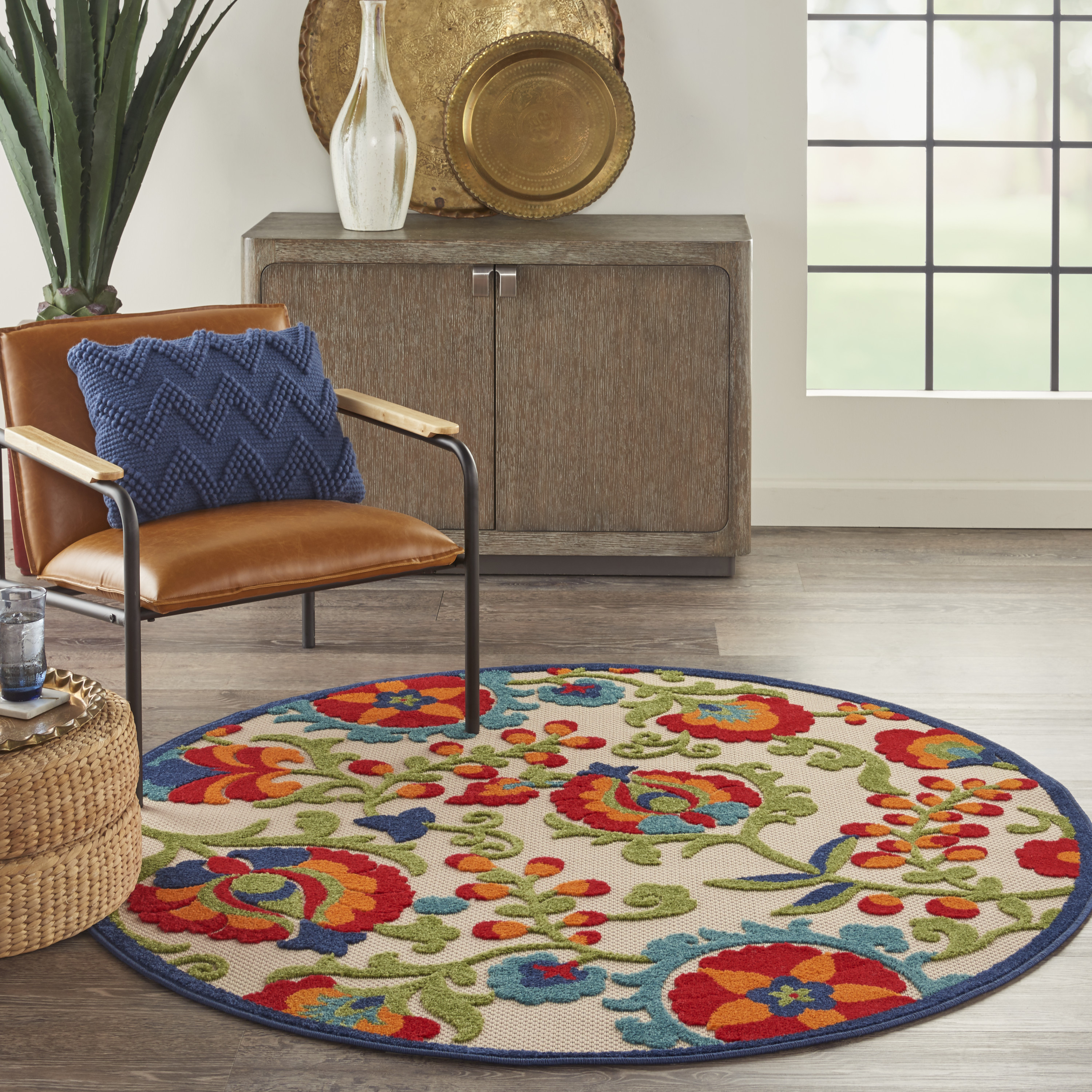 Nourison Aloha 5'3" Round  Rug
