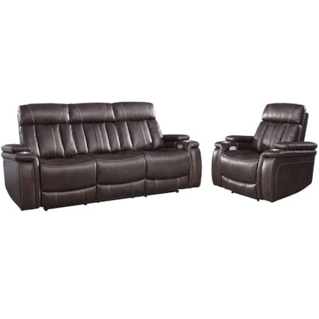 Power Reclining Sofa and Recliner Set