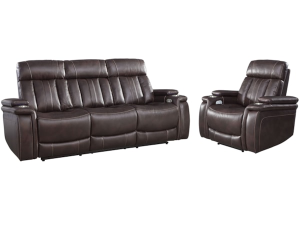 Power Reclining Sofa and Recliner Set