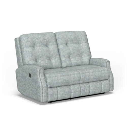 Button Tufted Power Reclining Loveseat with USB Port