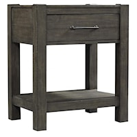 Rustic 1-Drawer Nightstand with Felt-Lined Drawer