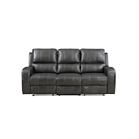 Leather Sofa W/Dual Recliner