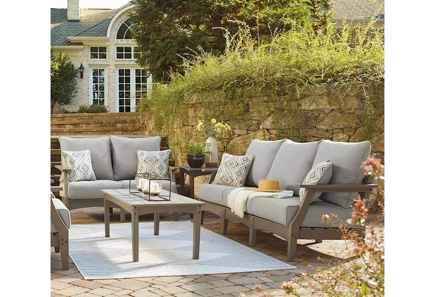 Visola Outdoor Sofa and Loveseat by Signature Design by Ashley at VanDrie Home Furnishings