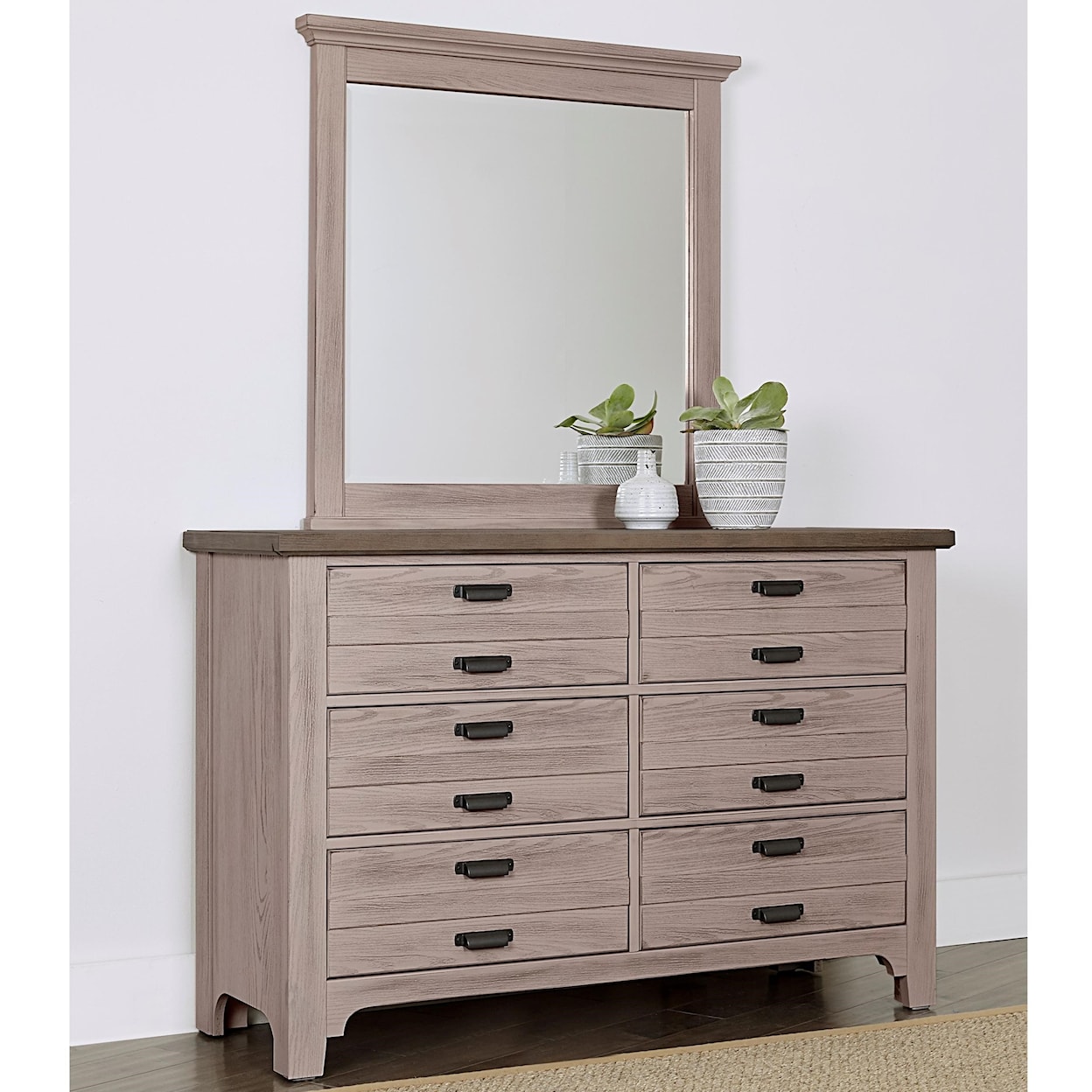 Laurel Mercantile Co. Bungalow Double Dresser and Landscape Mirror