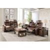 Ashley Signature Design The Man-Den Power Reclining Sofa with Adj Headrests