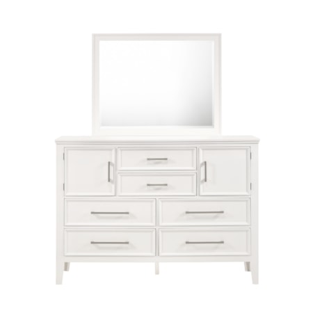 Dresser and Mirror Set