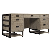 Rustic 66" Executive Desk with A/C Outlets