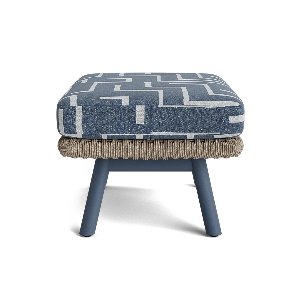 Modern Cushioned Woven Ottoman