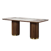 Mid-Century Modern Dining Table with Ceramic Top