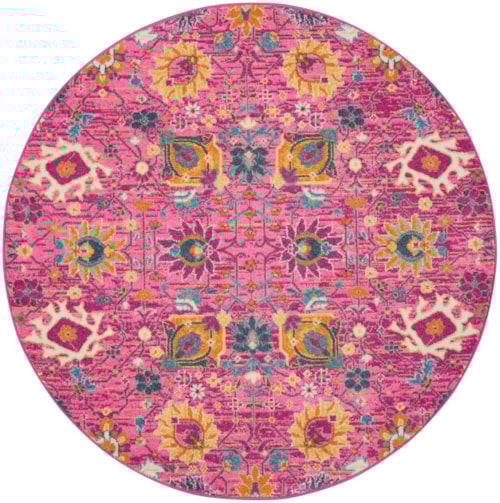 8'  Fuchsia Round Rug