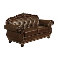 Traditional Loveseat with Button-Tufted Back