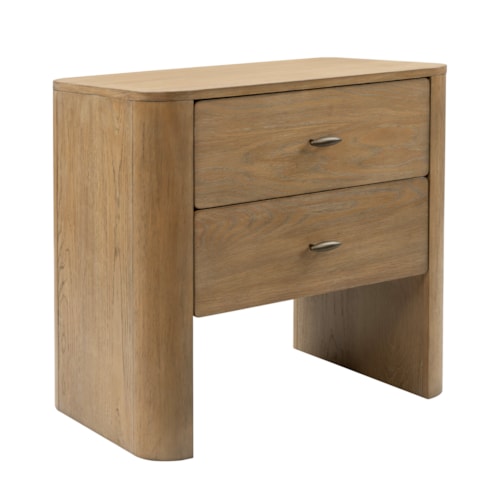 Transitional 2-Drawer Nightstand with Outlets