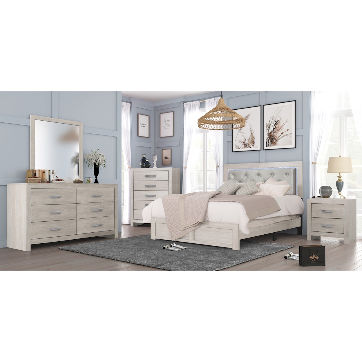 Crown Mark Jaylen King Upholstered Bed