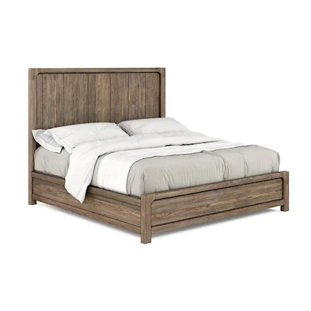Transitional King Panel Bed 