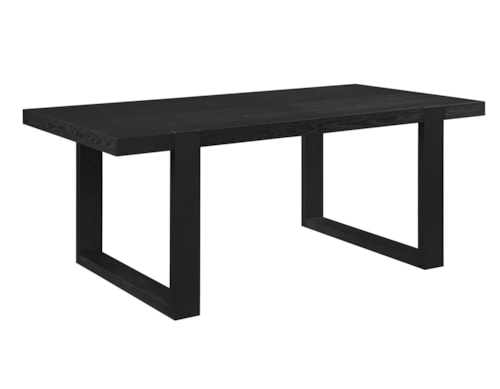 Contemporary 77"-95" Double-Pedestal Dining Table with 18" Leaf