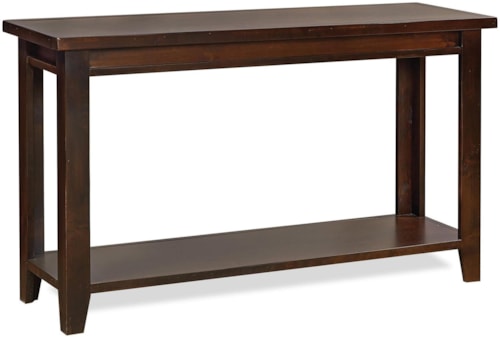 Rustic Sofa Table with Tapered Legs and Shelf