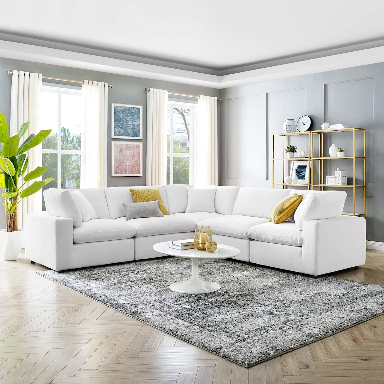 Modway Commix 5-Piece Sectional Sofa