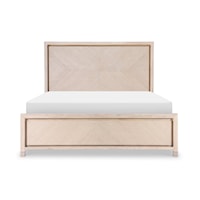 Contemporary Queen Panel Bed with Built-In Lighting