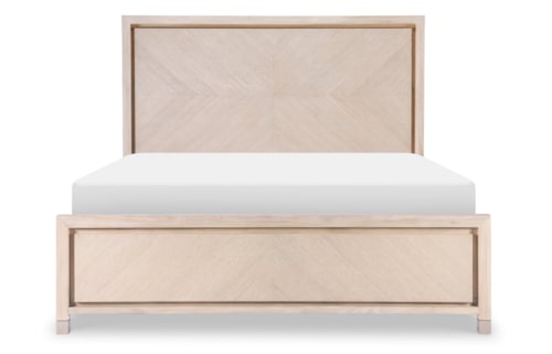 Contemporary California King Bed with Built-In Lighting