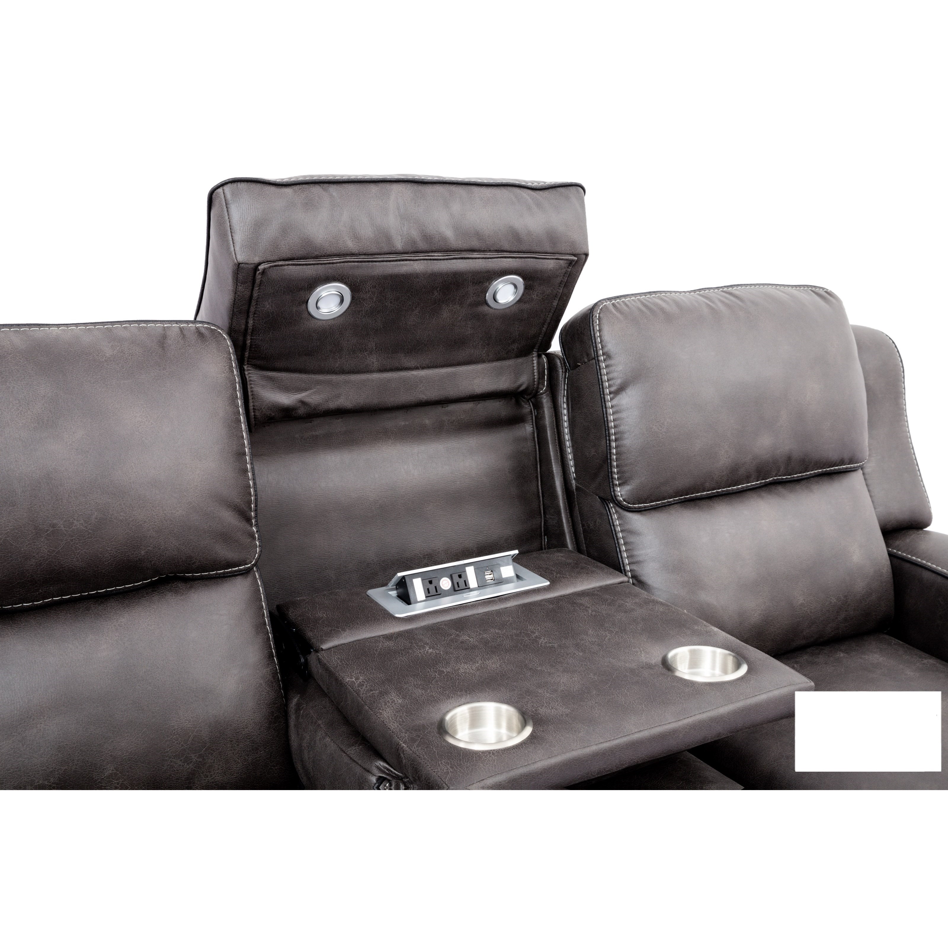 Power Headrest Recl Sofa w/ Drop Down Table