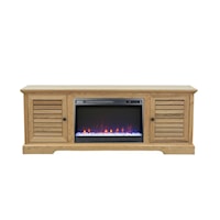 Transitional 2-Door 67" Fireplace TV Stand with Wire Management