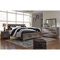 King Panel Bed, Dresser, Mirror and Nightstand