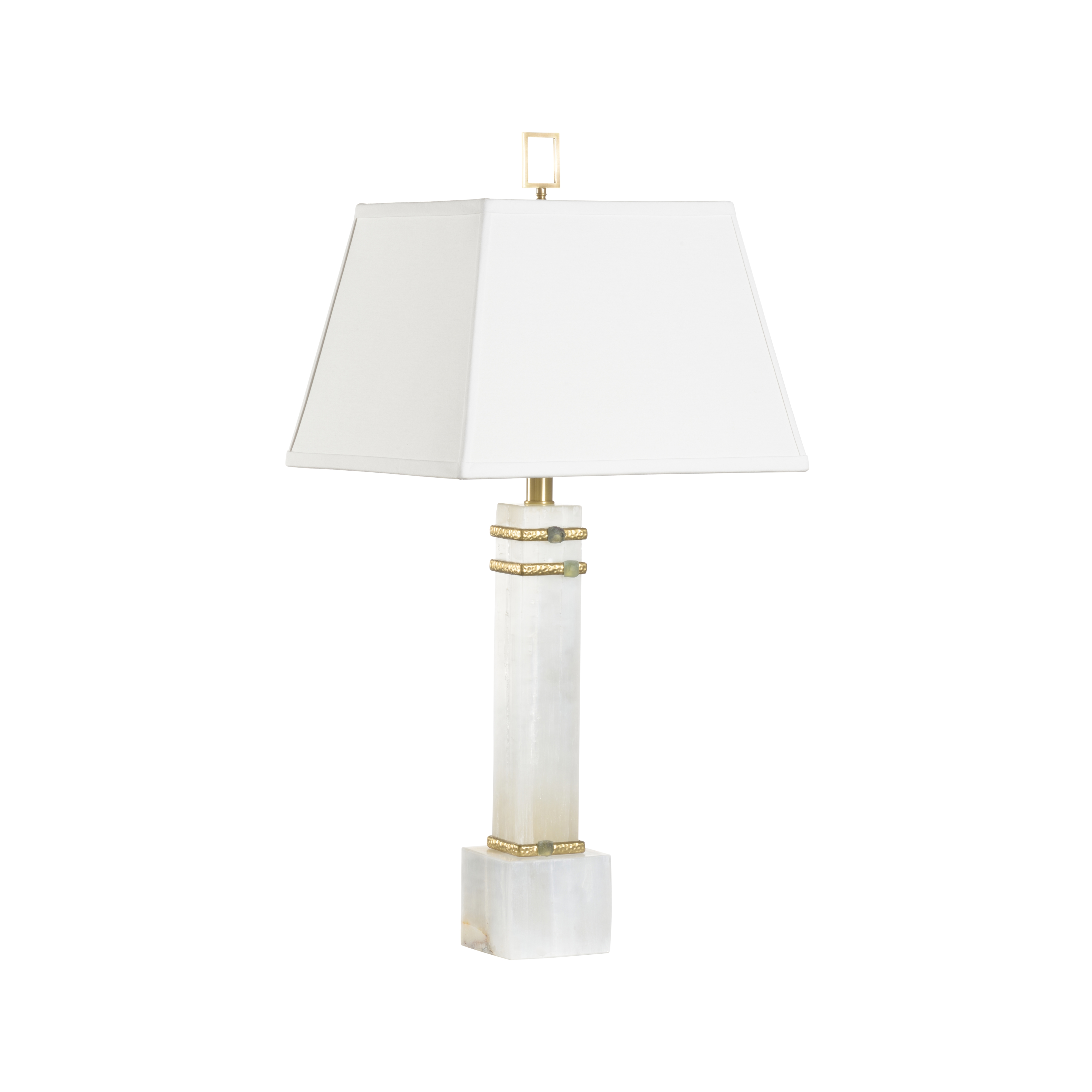 Chelsea House Chelsea House Misc Alabaster Column Lamp With Gold/Stone Rings