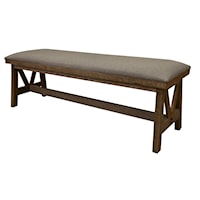 Rustic Bench with Cushion