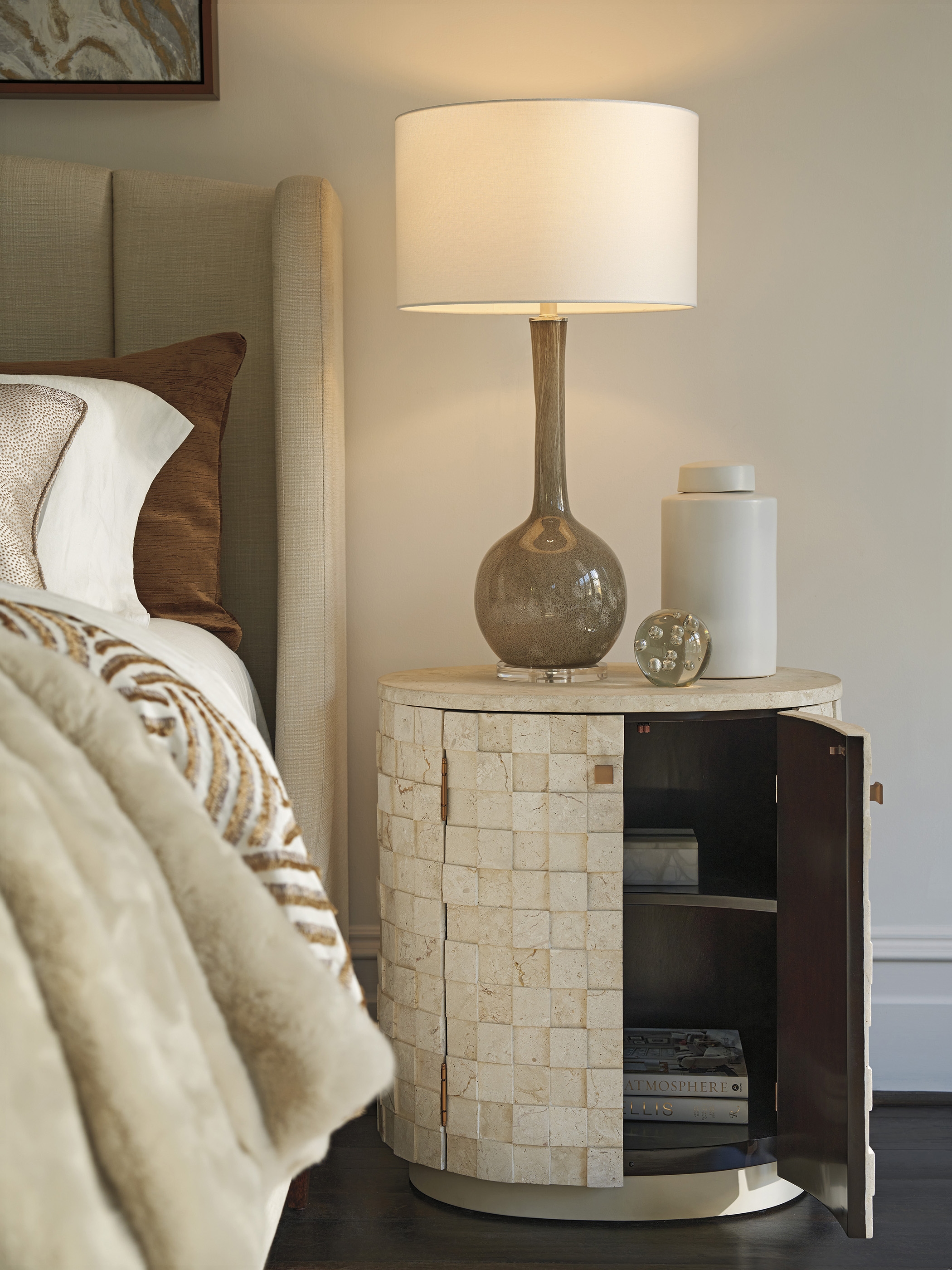 Albion Stone Oval Nightstand