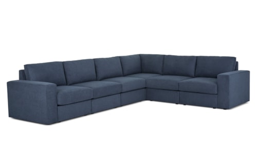 Flex 6-Seat Sectional Sofa with Wide Arm - Denim