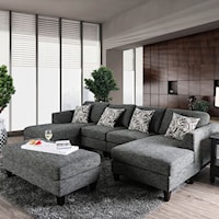 Transitional Sectional Sofa with Ottoman