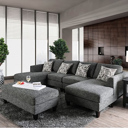 Sectional Sofa with Ottoman