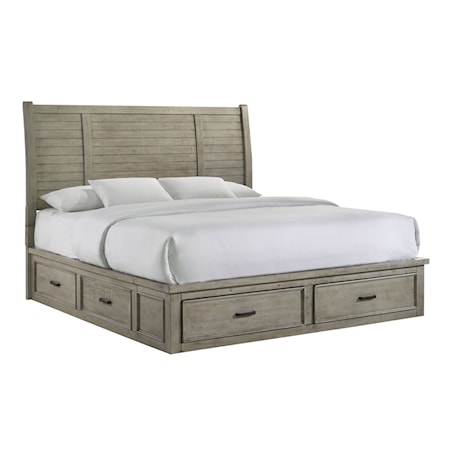 King Panel Storage Bed