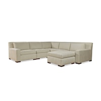 Contemporary 5-Piece Chaise Sectional with Chottoman