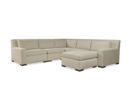 Contemporary 5-Piece Chaise Sectional with Chottoman