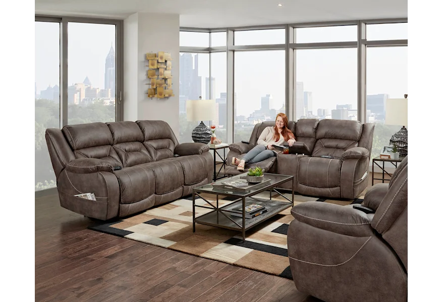 168 Power Console Loveseat by HomeStretch at Rife's Home Furniture