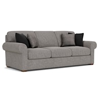 Transitional 93" Three-Cushion Sofa with Rolled Arms