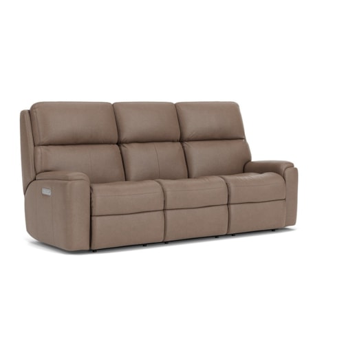 Casual Power Reclining Sofa with Power Headrest