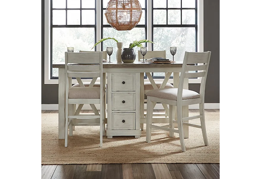 Amberly Oaks 5 Piece Island Table Set by Liberty Furniture at Furniture Discount Warehouse TM