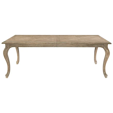 Rectangular Dining Table with Cabriole Legs and Leaf