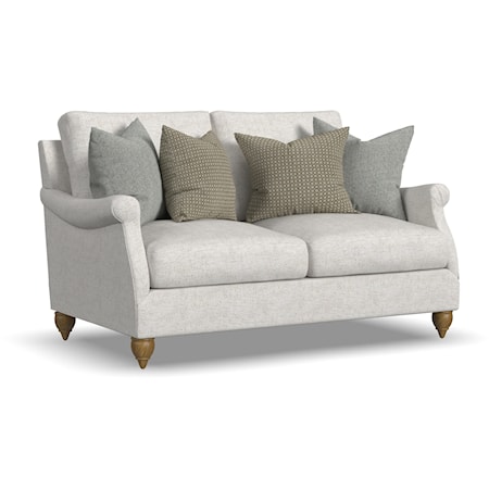 Traditional Loveseat with Throw Pillows