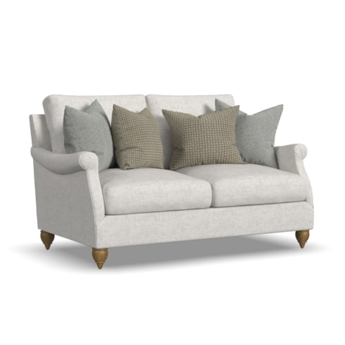 Traditional Loveseat with Throw Pillows