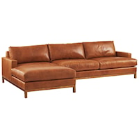 Horizon 2-Piece Leather Sectional Sofa w/Brass Base & LAF Chaise