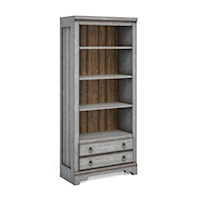 Relaxed Vintage File Bookcase with Four Open Shelves