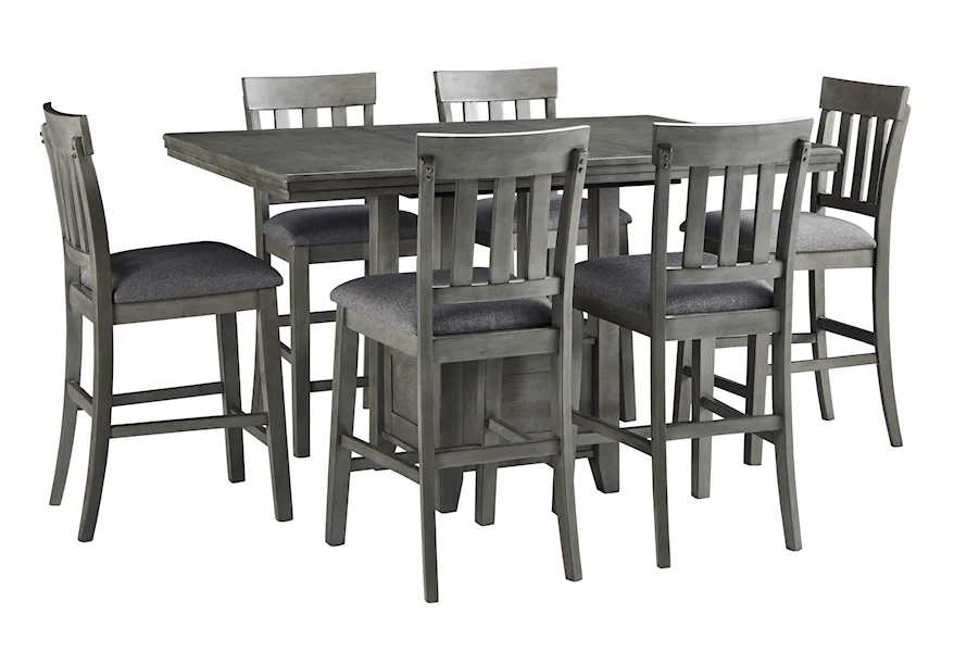 Hallanden 7-Piece Counter Table Set by Signature Design by Ashley at VanDrie Home Furnishings
