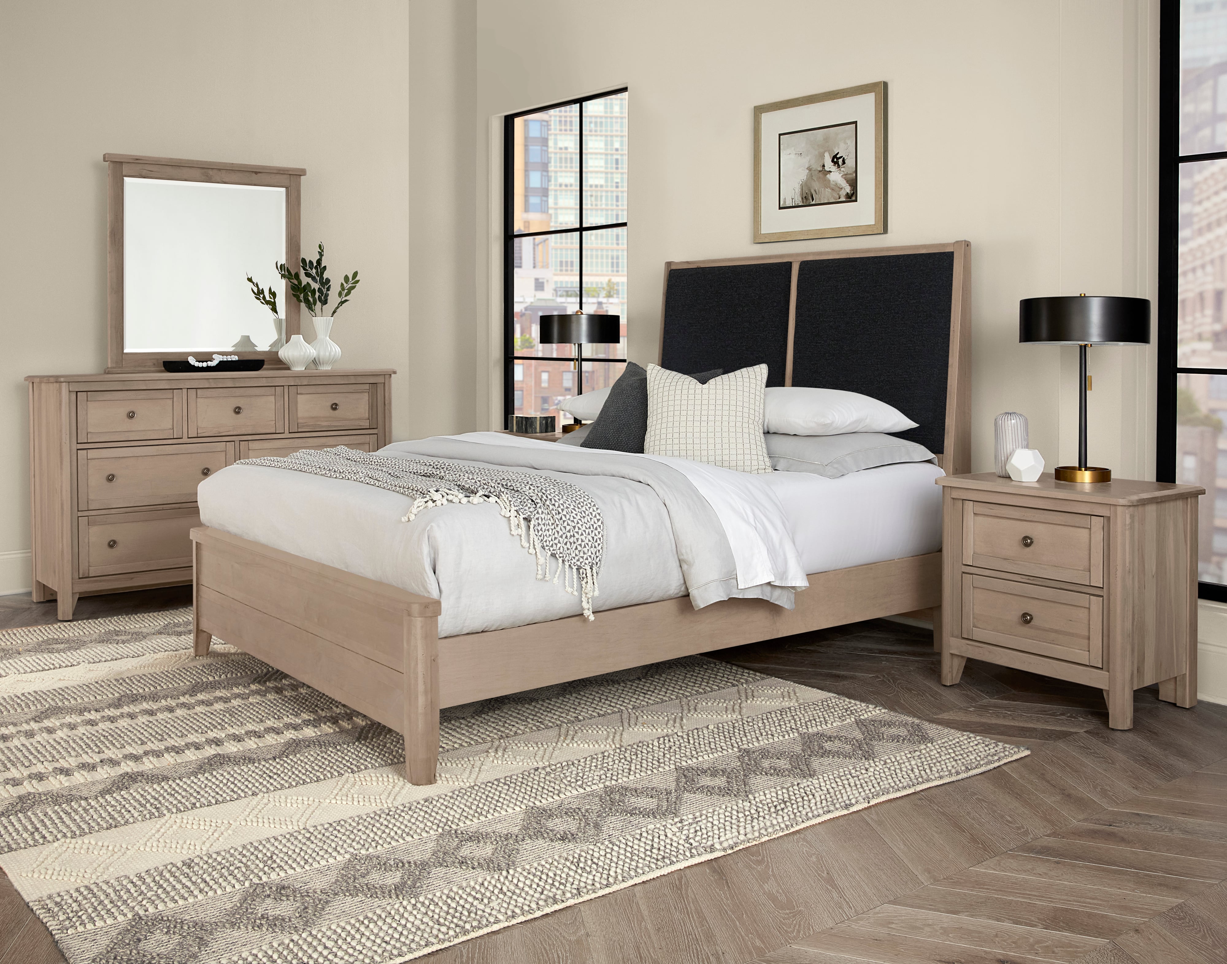 Queen Upholstered Panel Bed