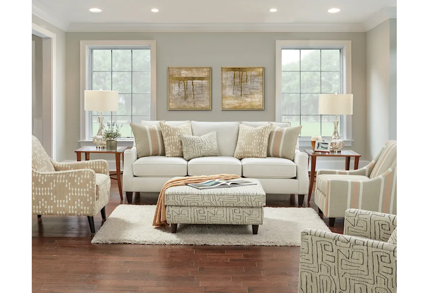 7002 CHARLOTTE PARCHMENT Living Room Group by Fusion Furniture at Z & R Furniture