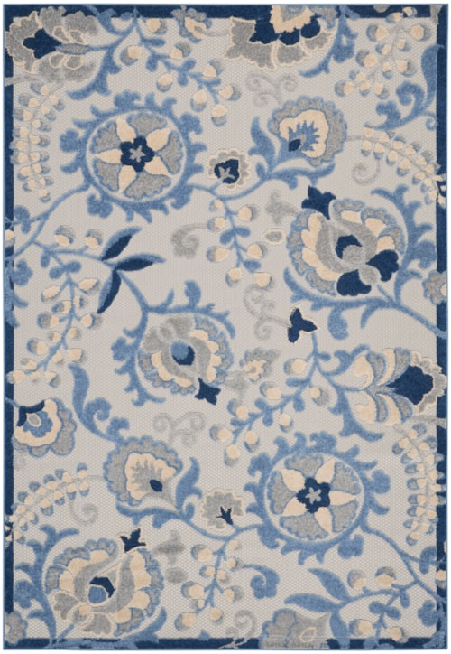 3'6" x 5'6" Blue/Grey Rectangle Rug